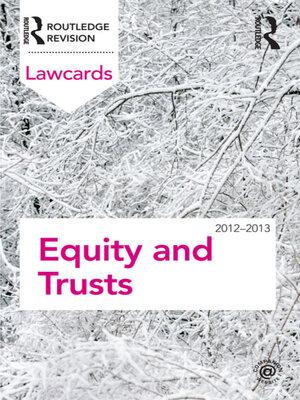cover image of Equity and Trusts Lawcards 2012-2013